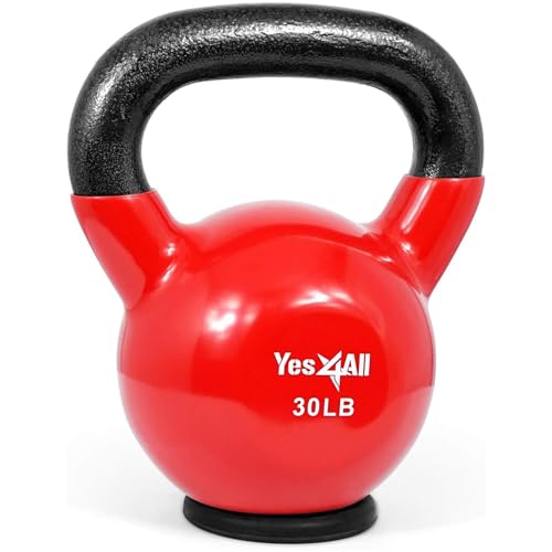 Image of Yes4All Kettlebells Rubber Base, Kettlebell Set for Women, Strength Training Kettlebells Weights (10-65 lbs)