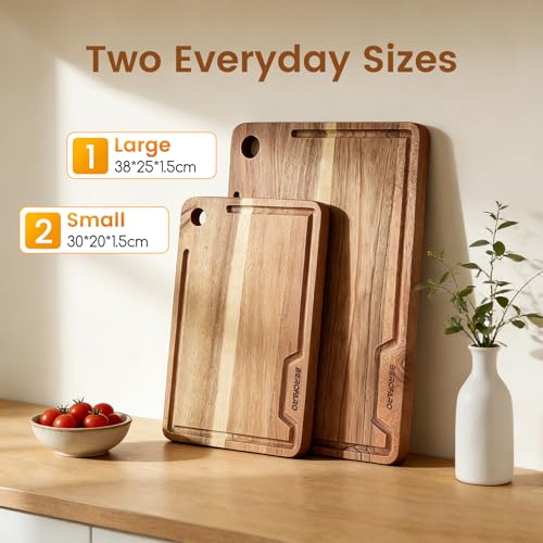 Set de 2 Tablas de Cortar de Madera Acacia miniatura 2