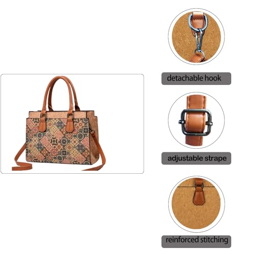 Quilted Crossbody Bags For Women Vegan Leather Purses Waterproof Natural Cork Shoulder Bag Handbags with Adjustable Detachable Shoulder Strap For Her4