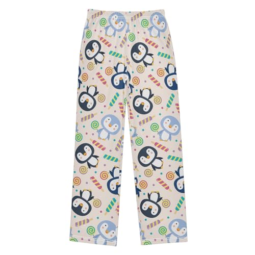 ZZKKO Penguin Cute Cartoon Candy Boys Pants for Kids Jogger Pants with Pockets S-XL