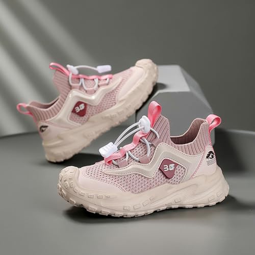Girls Sneakers Lightweight Breathable Mesh Outdoor Shoes with Elastic Buckle Non Slip Sole for Daily Activities 5