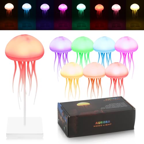 Mineup Lampe de chevet méduse RVB dégradée, 72 couleurs LED
