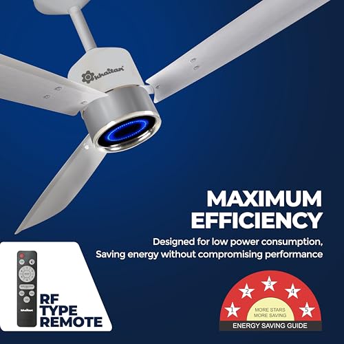 Image of Khaitan Ornate- 1200mm BLDC Ceiling Fan with Remote | 5 Star Rated | Durable & Long-lasting | Energy Saving | 3-Years Warranty | Pack of 1 | Metallic Silver Grey