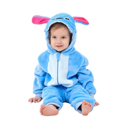 Image of SCOPUCI Unisex Baby Animal Onesie Pajamas,Infant Flannel Halloween Cosplay Costume, Toddler Christmas Homewear/Sleepwear