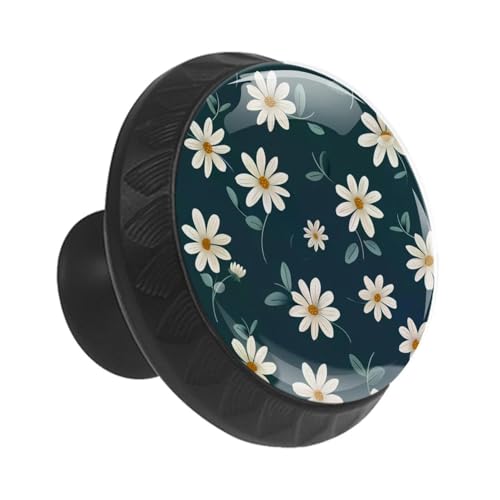 Boutons de tiroir marguerite haut de gamme en verre transparent - 3