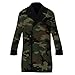 Meaudiwes Fashion Warm Overcoat Double Breasted Trench Coat Lightweight Jacket Windbreaker Army Military Camouflage Vietnam Tiger Stripe Camo
