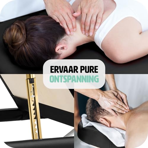 TecTake Massage Table, Black | No. 401045, 210 x 95 x 90 cm, 13 kg