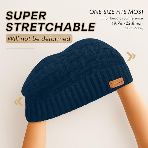 Knotyy Winter Caps for Men | Woolen Beanie Cap, Warm & Stylish Blue Woolen Winter Hat, Pack of 1