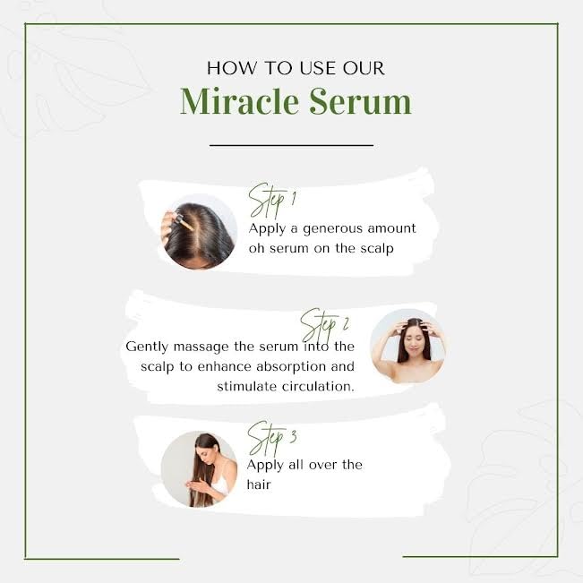 Miracle Hair Serum | Natural Hair Thickening & Nourishing Oil for Fuller | Healthier-Looking Hair – Frizz Control | Shine Enhancer & Scalp Care – Lightweight | Non-Greasy Formula (2 fl oz)