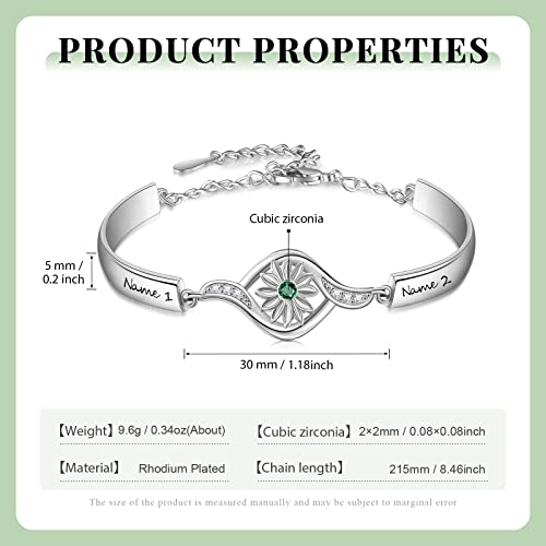 Wendy Made Personalized Birthstone Bracelets For Women Infinity Name Bracelets For Her Custom Mom Mother Daughter Birthstone Bracelets For Mother's Day With 2 Names Gifts For Mom (1 Birthstone) #TOP2