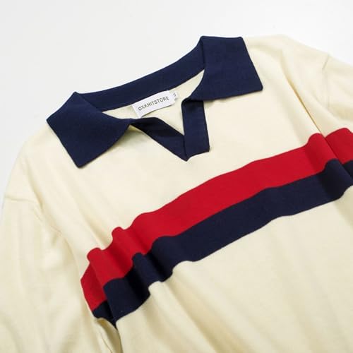 Polo para hombre OXKNIT manga corta casual tejido con cuello en V para verano miniatura 3