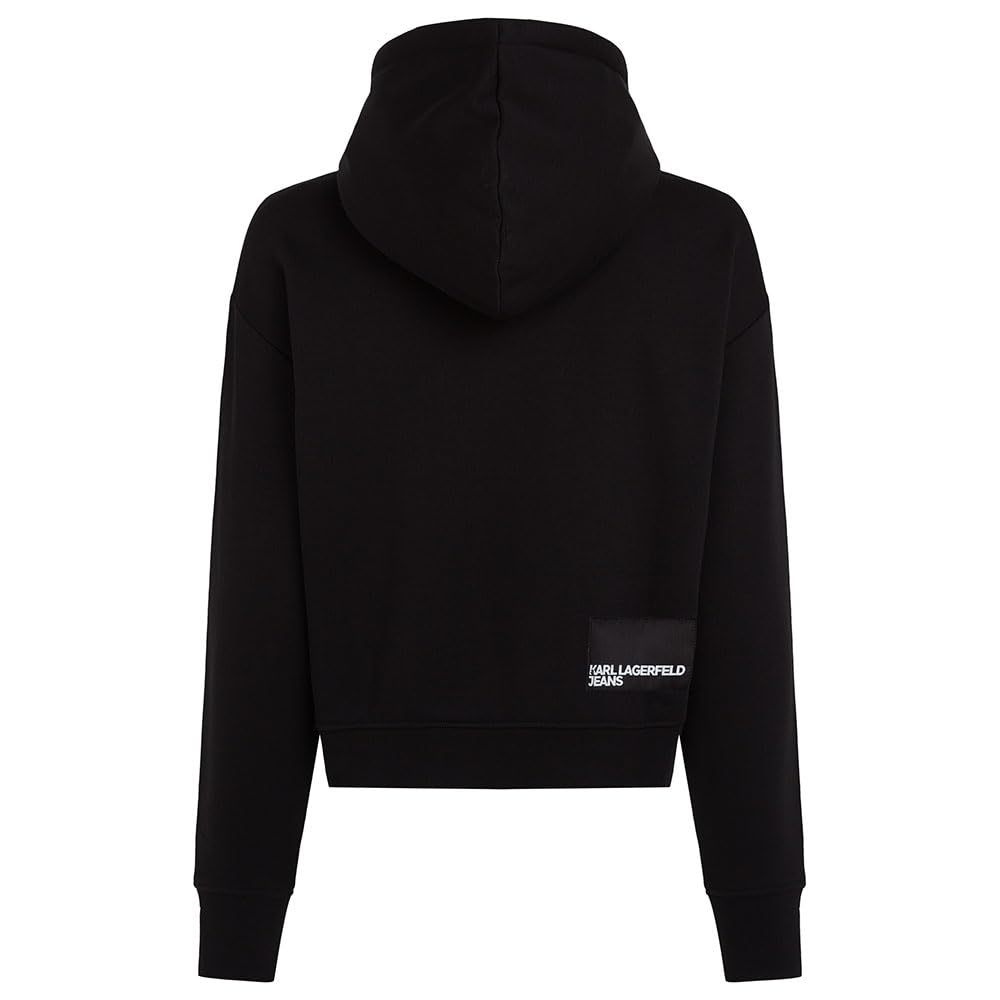 KARL LAGERFELD JEANS Mujer Regular Logo Hoodie Negro L
