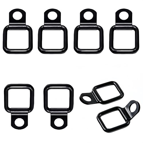 8pcs Tie Down D Ring Anchor, Ai-OUMLEEF Tie Down D Ring Set, Easy-to-Install Truck Tie Downs, Compatible with Cargo Cover Mounts, Heavy-Duty Accessories for Truck, Trailer, Camper, Boat and More