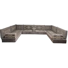 arabicsofa U Shaped Arabic Floor Seating Handmade Majlis Set Bohemian Style Sofa