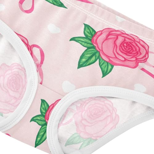 Pink Roses Ribbons Girls Underwear Toddlers 2t Cotton Panties Little Girl Aesthetic Briefs Kids Undies4