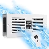 Room to Room Air Transfer Fan With Remote Control - 300CFM Wall Vent With Dual Fan, 5-Speed Through Wall Exhaust With Temperature Control for Kitchen, Bathroom, Hardwired