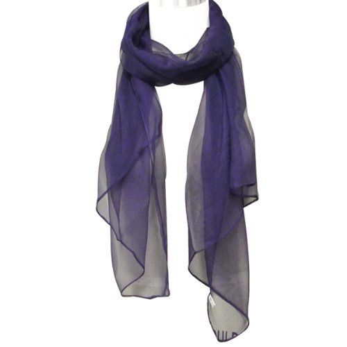Wrapables Solid Color Silk Long Scarf, Indigo4