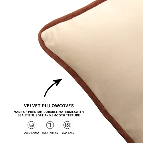 Nexhome Pro Throw Pillow Covers 18X18 Set Of 4, Velvet Decorative Couch Pillow Cover Soft Cushion Cases For Sofa Bed Car, Mix And Match For Home Decor Pillow Not Included (18X18 Inch, Orange/Green) #TOP4