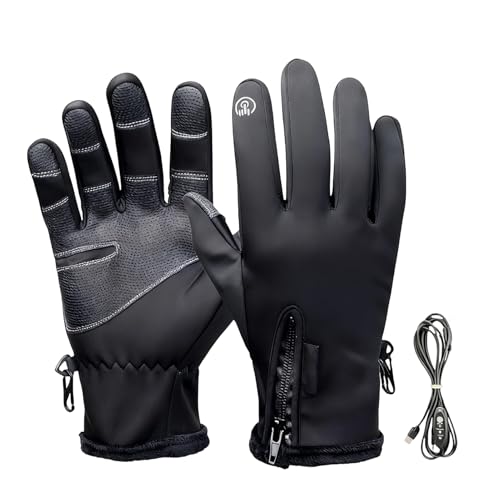 Gants de ski chauffants tactiles USB 3 niveaux de température pour activités plein air