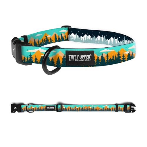 Image of Tuff Pupper Premium Adjustable Dog Collar for Extra Large Boy Dogs, Stylish Pattern Collars Designed in USA, Quick Release Buckle, RusticPine Print for Male Dogs, XL (1.25 Inch Wide x 20-30 Inch Neck)
