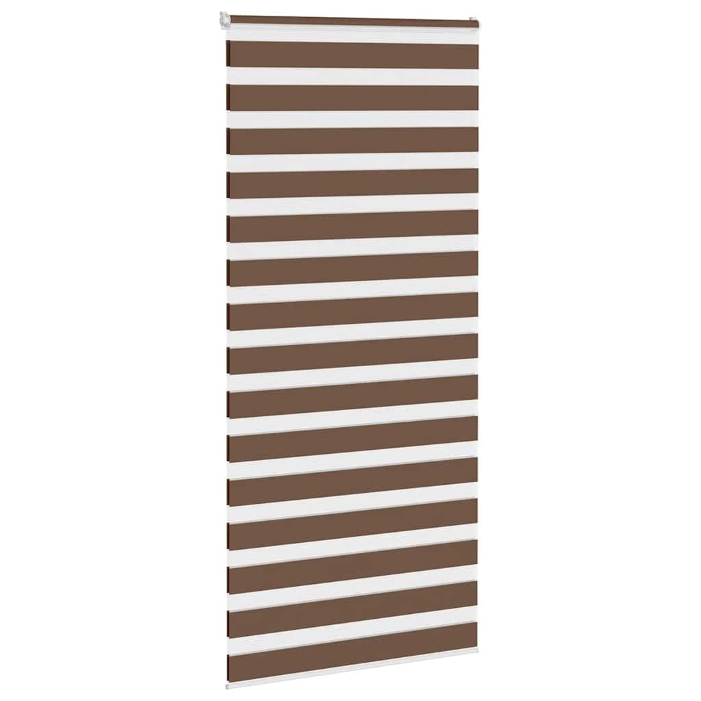 Store Zèbre Jour Nuit Marron 105x230cm, Store Enrouleur Double en Polyester pour Fenêtre, Montage avec ou sans Perçage, Rideau Tamisant pour Salon, Bureau et Chambre