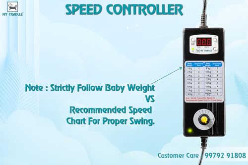 Image of My Cradle Electric Cradle Motor Digital Timer 15 min to 9.45 hrs. First Time in India Time and Speed Adjustable Kit 20kg Load, for New Born Baby-Blue Square (Only Automation Kit)(Cradle not Included)