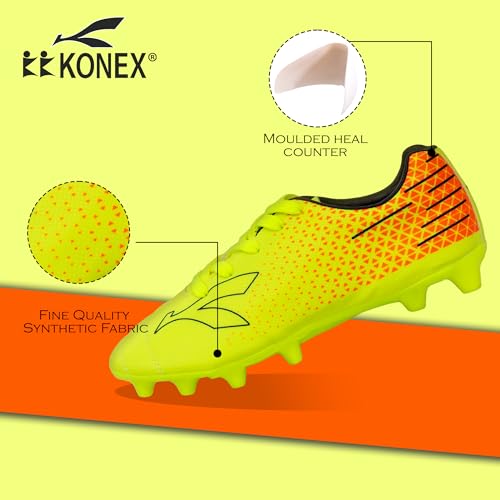 Image of KONEX Storm Studded Football Shoes for Boys | Waterproof Inner Lining with Lightweight Sole & Snug Fit Technology