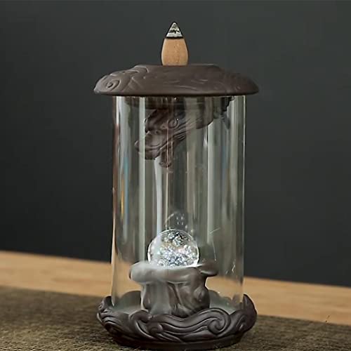 LOVIVER Suporte para queimador de cone de cerâmica Incensário Dragão Aromaterapia Cachoeira Pára- ac