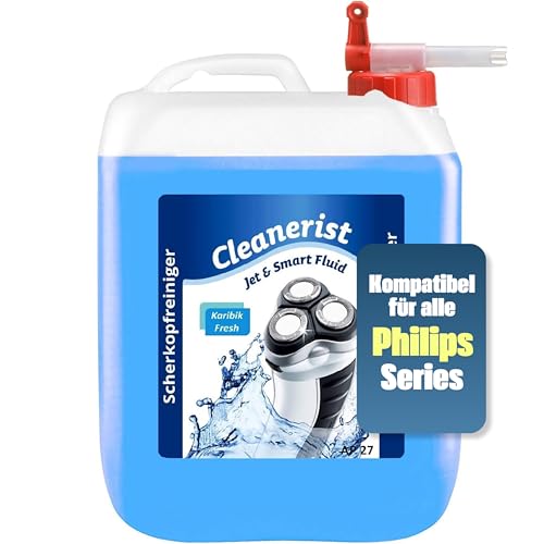 Liquide de nettoyage Cleanerist Jet & Smart Fluid - Pièce de rechange compatible avec les rasoirs Philips avec robinet d'écoulement - 5 l