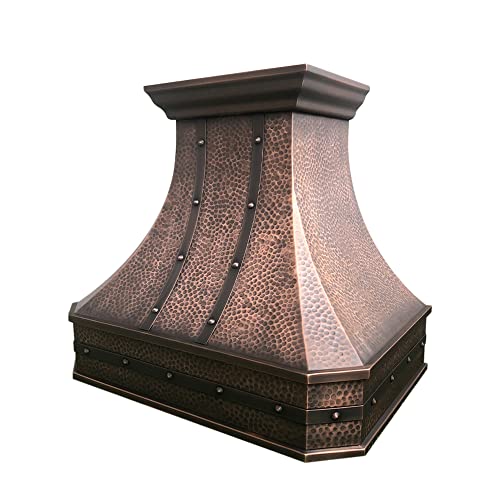 Copper Tailor Copper Range Hood Wall Mount,4 Speed Exhaust Fan
