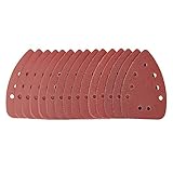  LUX-TOOLS Schleifauflagen-Set 96mm x 140mm mit Klett & verschiedenen Körnungen (K80, K120, K240), 15-teilig  15 Schleifauflagen für Deltaschleifer zur Bearbeitung von Holz & Metall