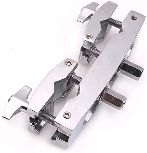 Rikavim Drum Clamp 2 Hole Silver Durable Multiclamp Cymbal Stand Mount Holder for Drums Cymbals Musical Parts