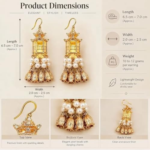 Generic Gold LED Jhumka Earrings for Women - Image 5
