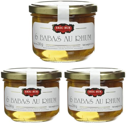 ERIC BUR 6 Babas au Rhum 12% 230 g (Lot de 3)