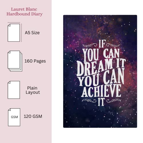 Image of LAURET BLANC 120 GSM Unruled Notebook Diary Journal- A5 Size, 160 Plain Pages, Hardbound (Style 7)