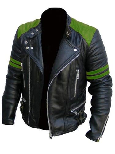 Mens Genuine Leather Biker Jacket Black Cafe Racer Vintage Real Motorcycle Leather Jackets For Men