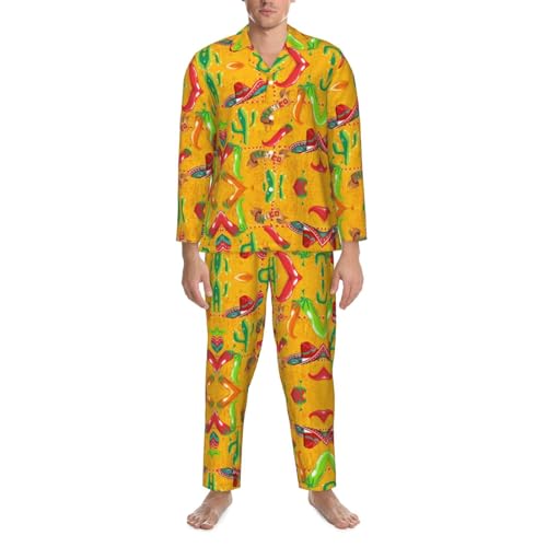 Pyjama col cranté imprimé piment et cactus : la solution pour des nuits douces sans irritations - 4