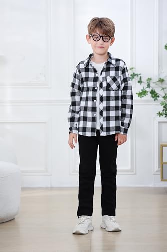 Image of Betusline Boy and Men Button Down Plaid Shirt