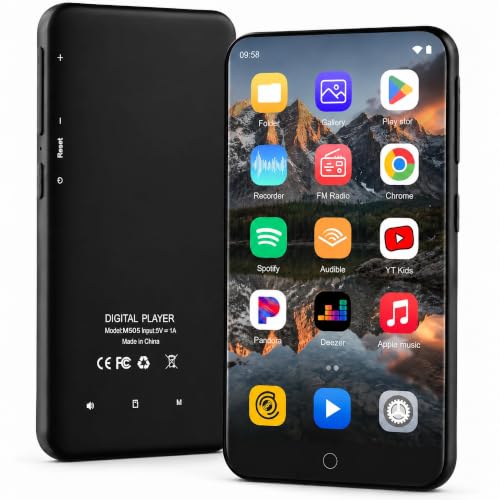Image of 144GB MP3 Player with Bluetooth and WiFi, 4 inch HD Full Touch Screen Music Player with Spotify, Audible, Pandora, Libby, Spotify Kids,MP3&MP4 Player with HiFi Sound