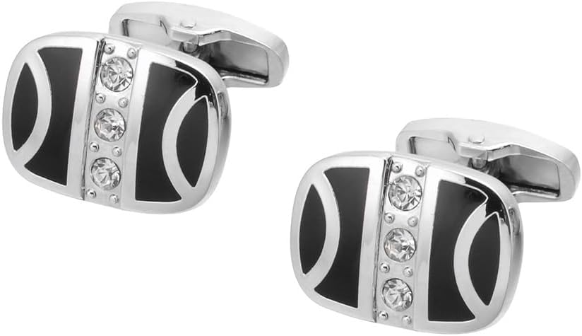 Enamelled Drip Glaze with Diamond Cufflinks Men's Shirt Cufflinks with French Nail Cuff Buttons