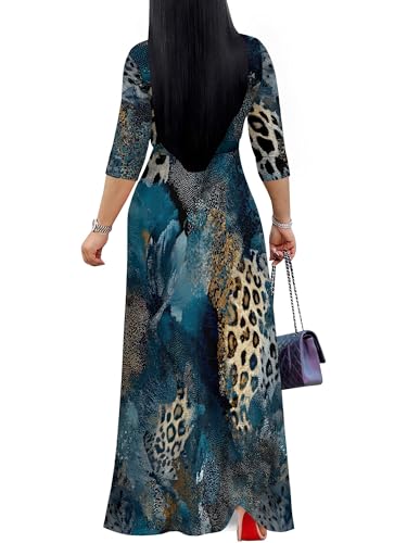 Image of PinkPatty Plus Size Dresses for Curvy Women V Neck Flowy Long Sleeves Wrap Maxi Dress Travel Vacation Outfits