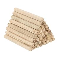 PATIKIL 100 Stück 8 x 80mm Holzdübel Set, Riffelholzdübel Holzstifte Dübel Set Gerillte Holzübelstifte Dübel Holz mit Rillen für Zimmerei Möbel Tür Kunsthandwerk Projekte