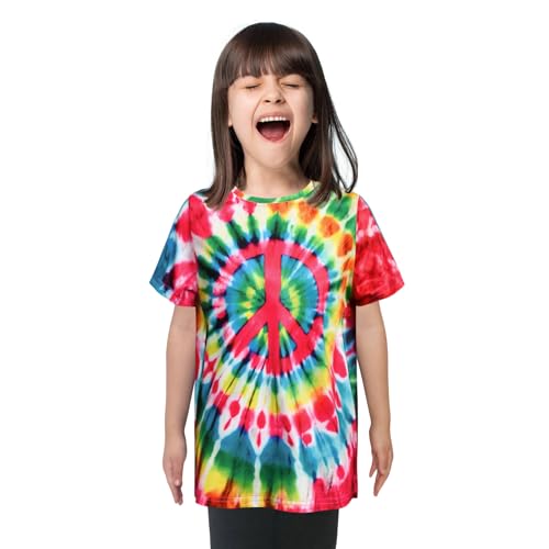 Image of Boys Tie Dye Shirts 3-12 Years Hippies Crewneck Kids Short Sleeve Tee