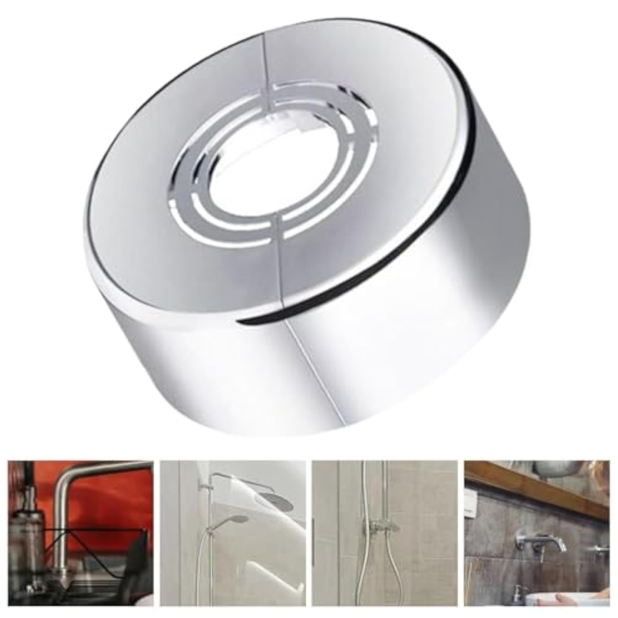2x Pipe Plate Cover Wall Flange Round Escutcheon Plates, 7x3cm