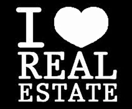 I Love Real Estate Realtor Agent Vinyl Cut Decal | Cars Trucks Vans Walls Toolbox Laptop |4 x 4 in White Decal |CCI253 image 3