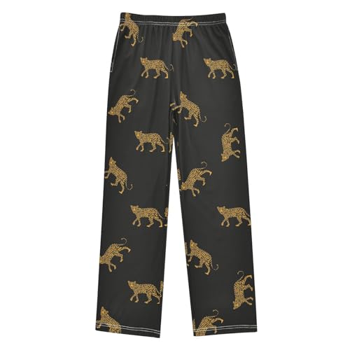 ZZXXB Leopards Boys Long Pants Soft Trousers Elastic Waist Kids Lounge Bottoms with Pockets S-XL