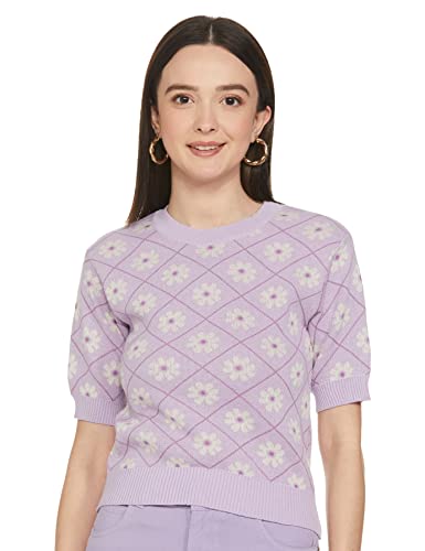 Image of Max Women Regular Fit Printed Half Sleeves Knit Top