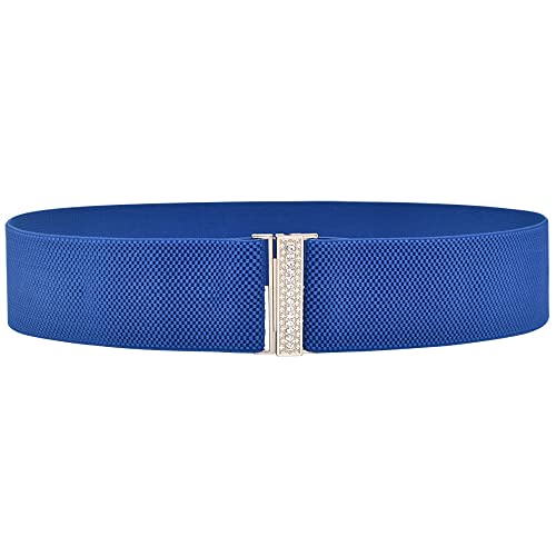 YOU&M Women's Elastic Waist Belt Diamond Clasp Stretch Wide Corset Elegant Sweet for Dress Plus Size Accessories3