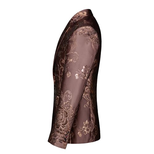 Mens Button Notched Lapel Dress Jacket Floral Slim Fit Stylish Blazer Party Wedding Prom Suit Jackets2