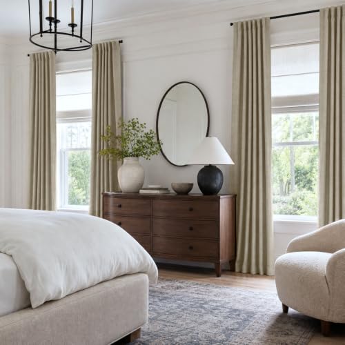 Image of Faux Linen Total Blackout Curtains for Bedroom 90 Inches Long, Plaza Taupe